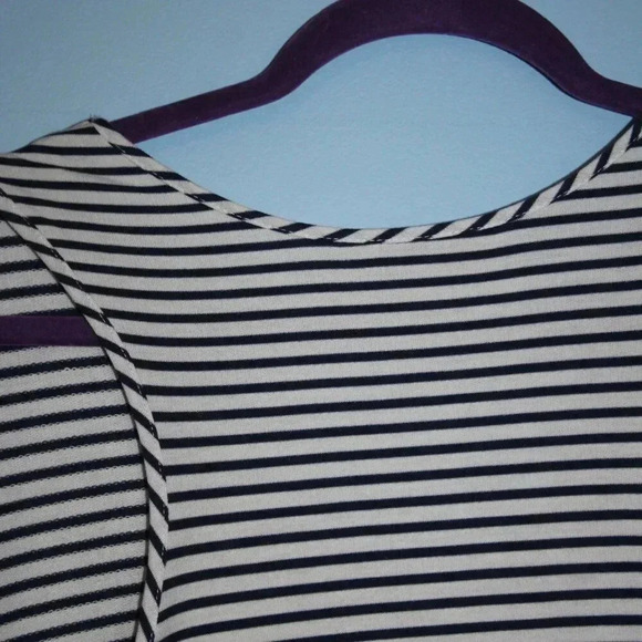Reaction Kenneth Cole Navy and White Striped Sleeveless Rounded Neck Dress XL - Picture 9 of 14